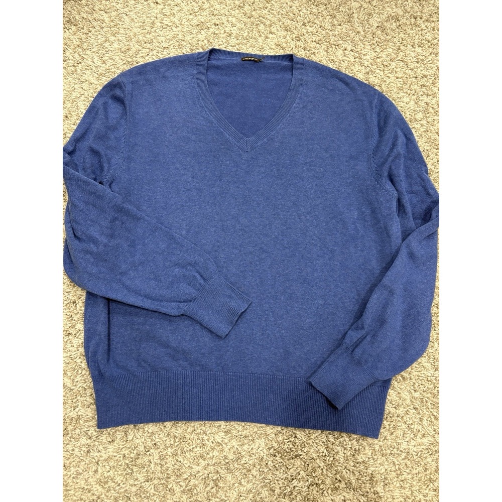 J McLaughlin Mens Blue V Neck Long Sleeve Sweater Medium Pullover